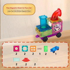 Close up of magnetic tiles for children image 2