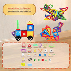 Kids playing with colorful magnetic tiles image 4