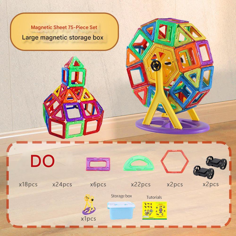 Children engaging with magnetic building blocks image 9