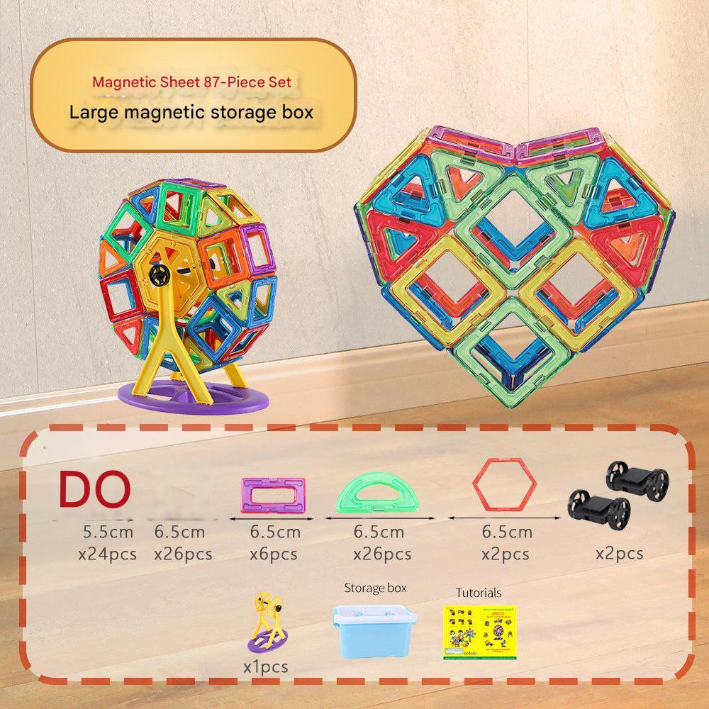 Hands-on play with multicoloured building tiles image 10