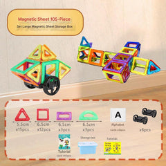 Multicoloured magnetic building blocks set image 1
