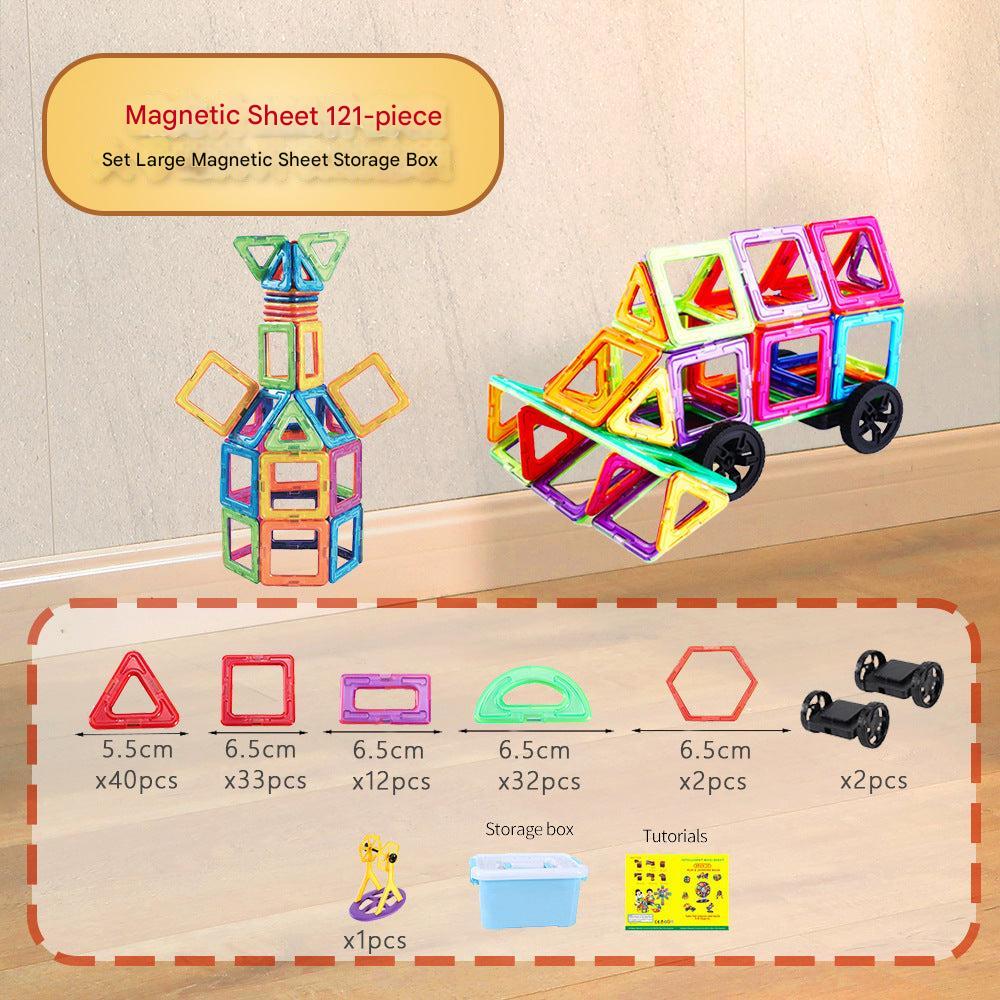 Close up of magnetic tiles for children image 2