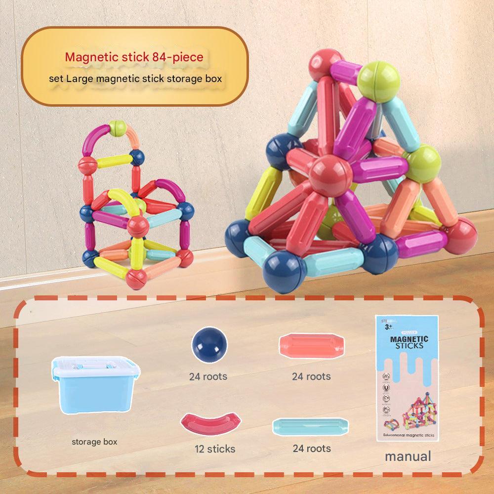 Close up of magnetic tiles for children image 2