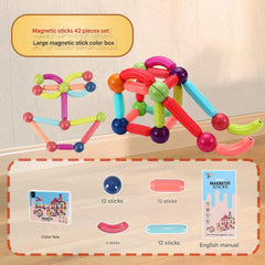 Children engaging with magnetic building blocks image 9