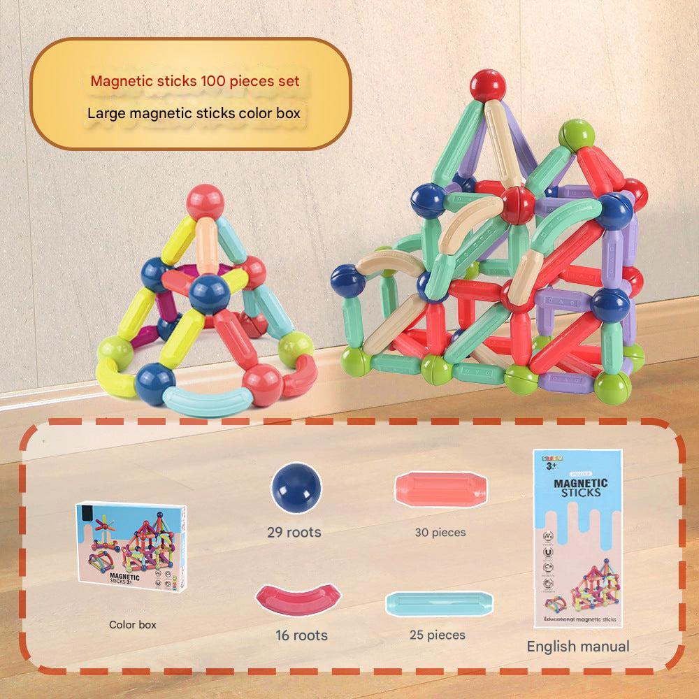 Close up of magnetic tiles for children image 2