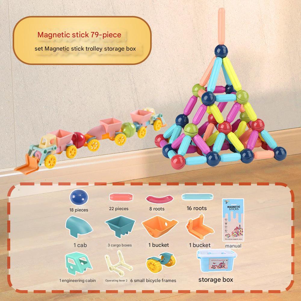 Various shapes of magnetic building tiles image 3
