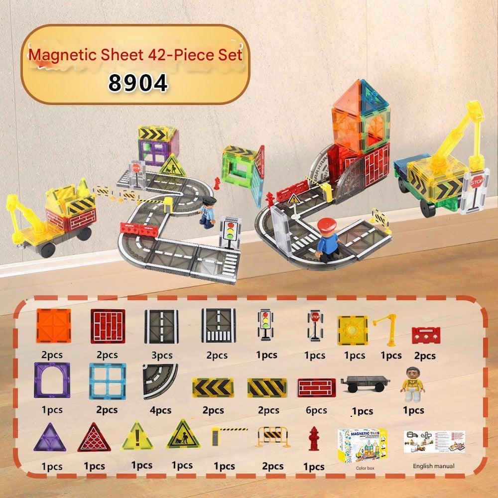 Creative constructions made with magnetic tiles image 8