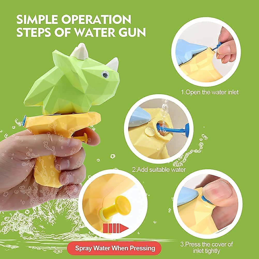 Kids' Mini Cartoon Dinosaur Light-Up Water Gun - Image 3