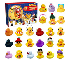 Festive rubber ducks in the advent calendar set