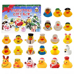 Festive rubber ducks in the advent calendar set