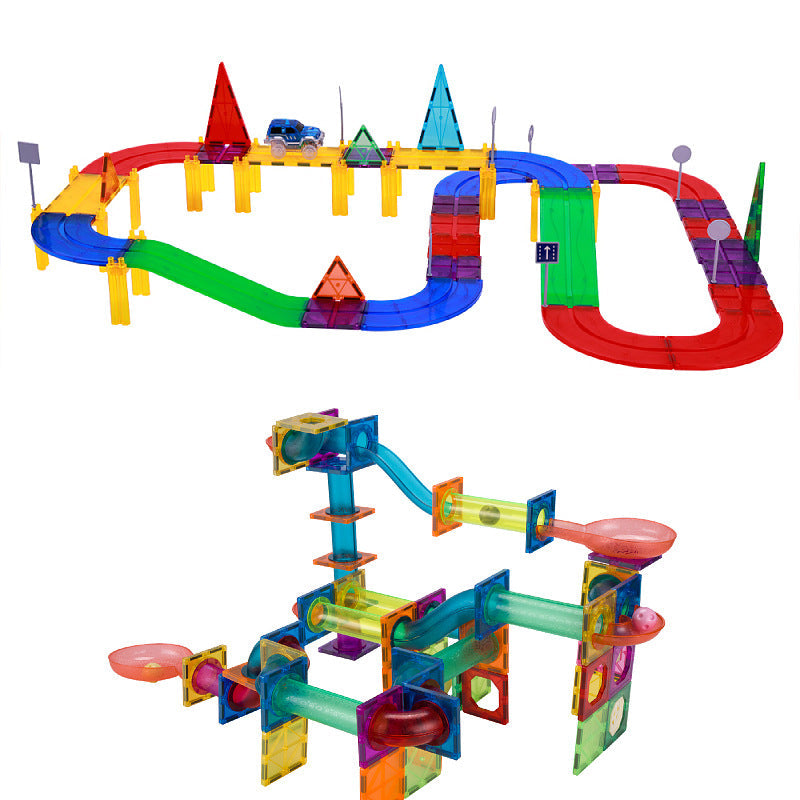 Magnetic Marble Run Set image 6 showcasing various configurations