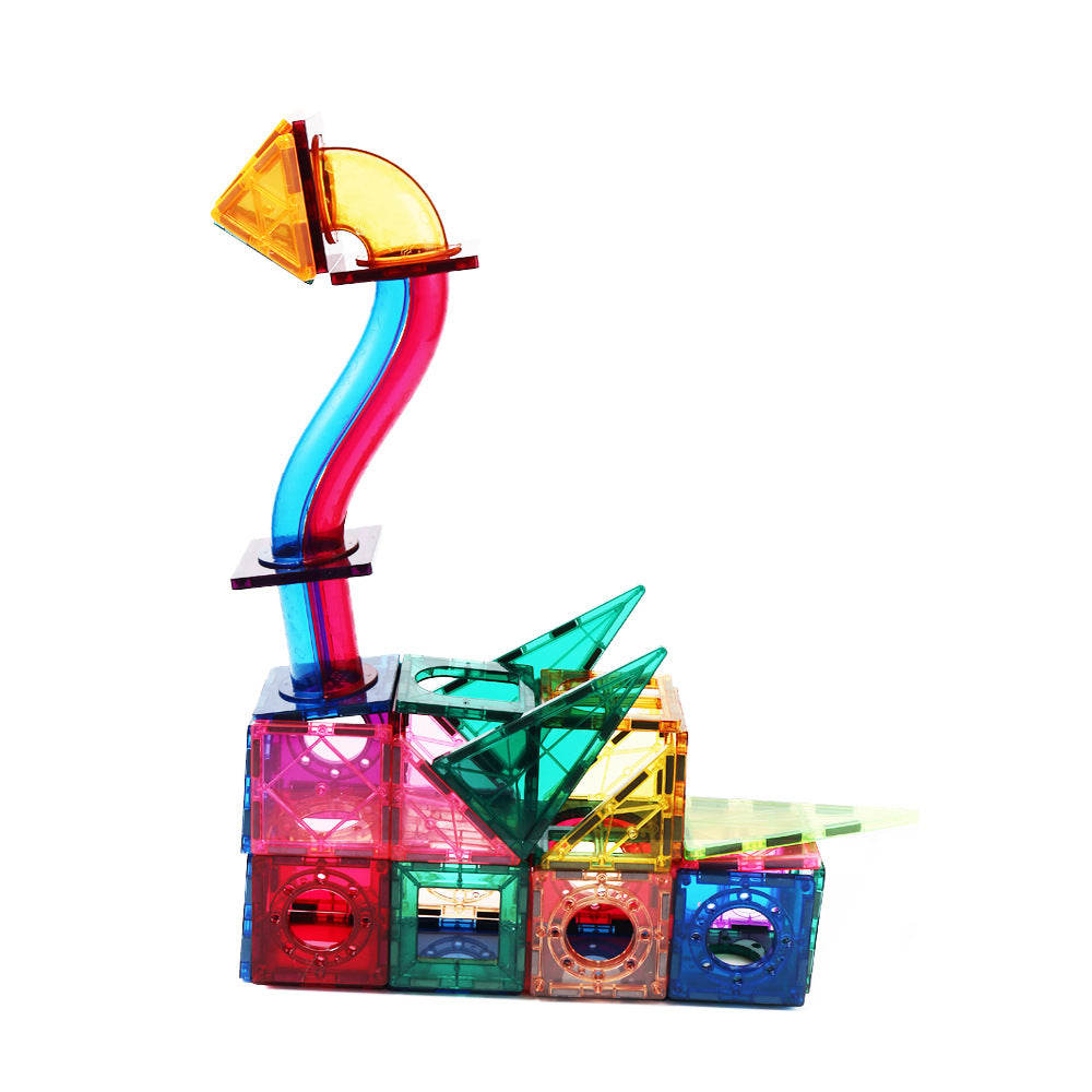 Magnetic Marble Run Set image 1 showing colorful blocks
