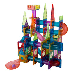Magnetic Marble Run Set image 3 featuring a construction scene