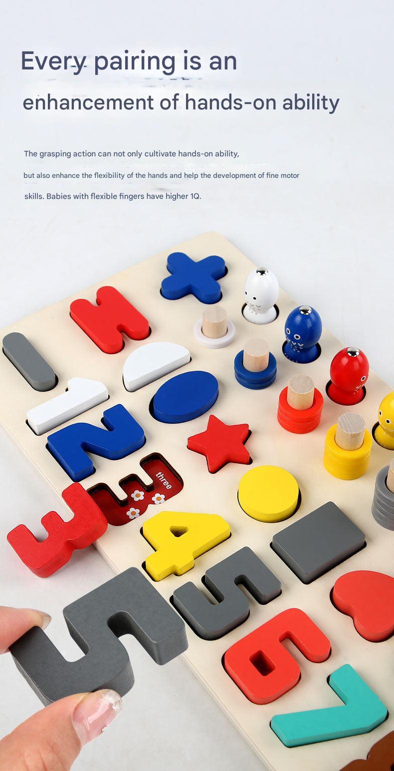 Close-up of number tiles for educational play