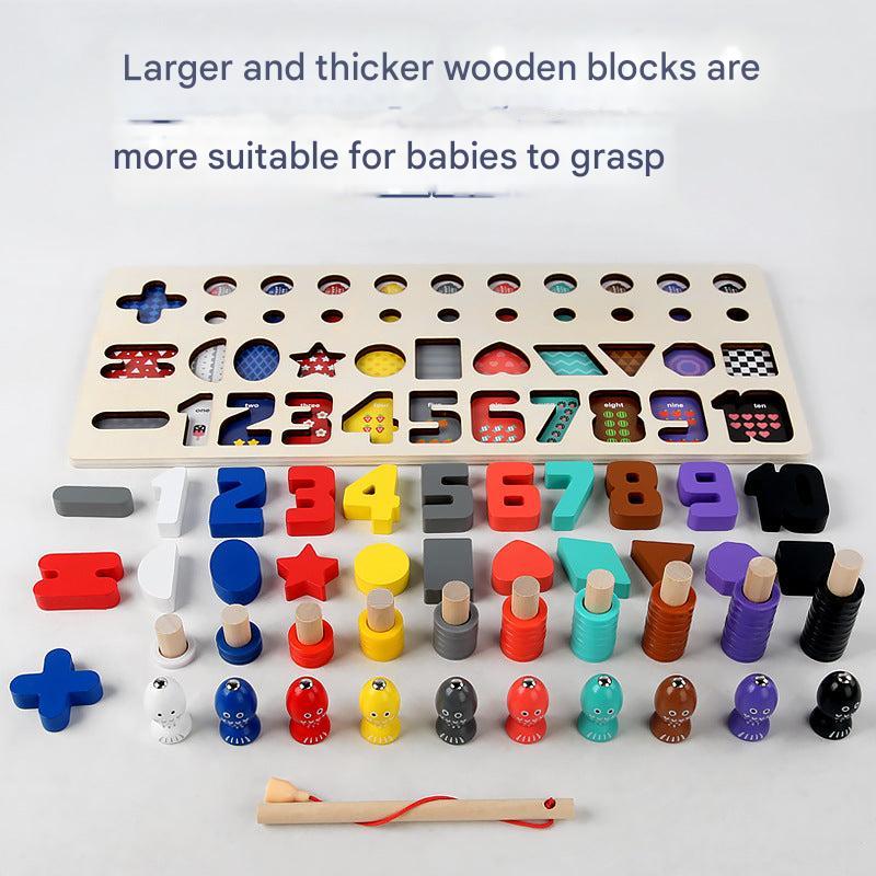 Close-up of number tiles for educational play