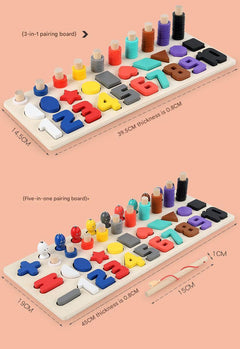 Multifunctional Wooden Educational Toy with Magnetic Fishing