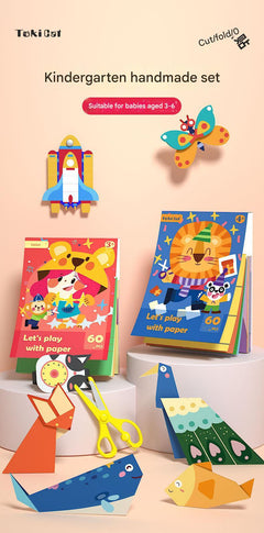 Completed paper creations by kids