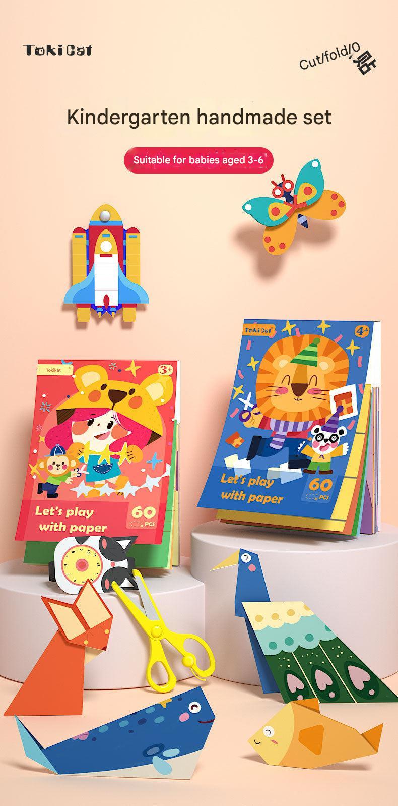 Completed paper creations by kids