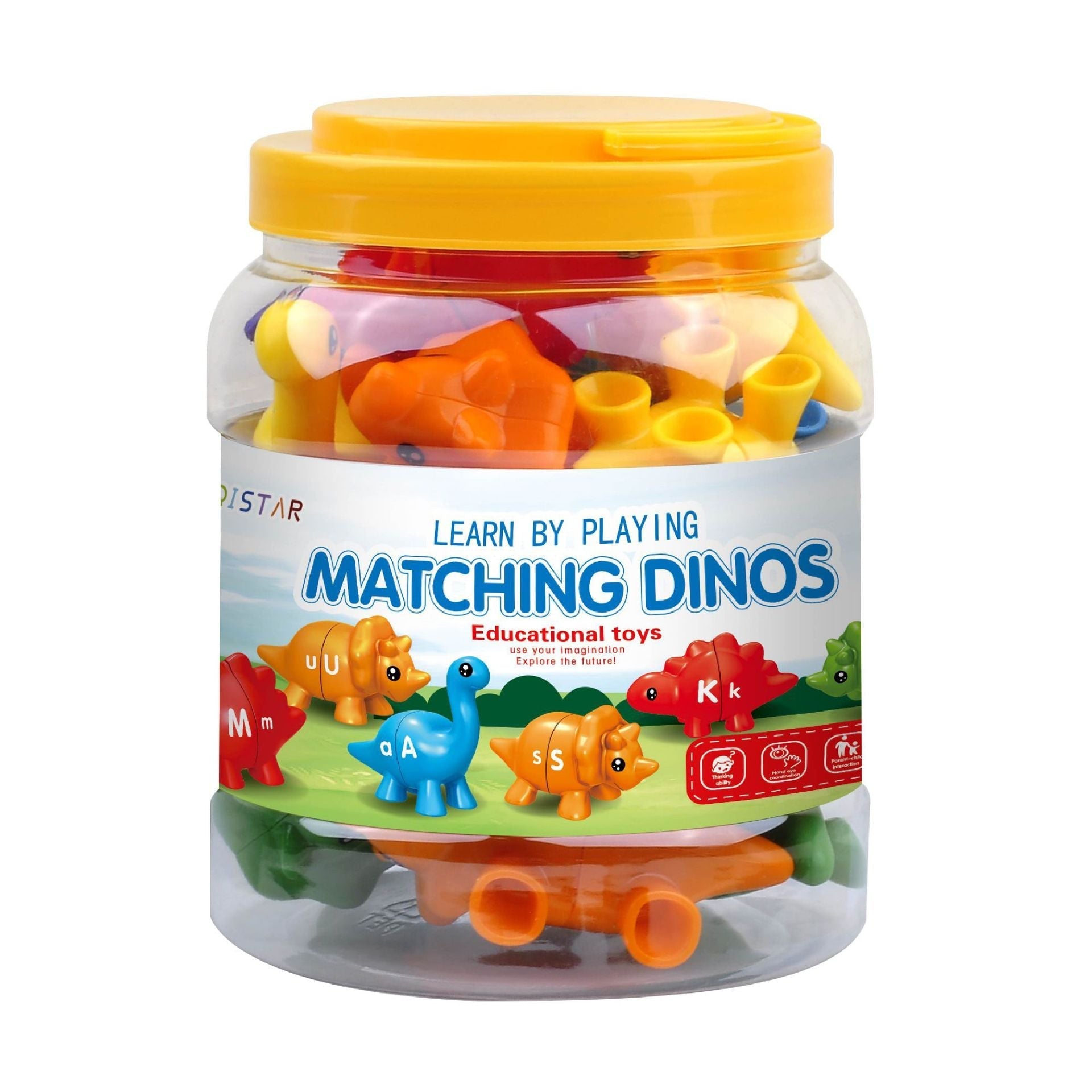 Kids educational dinosaur matching toy with letter cards