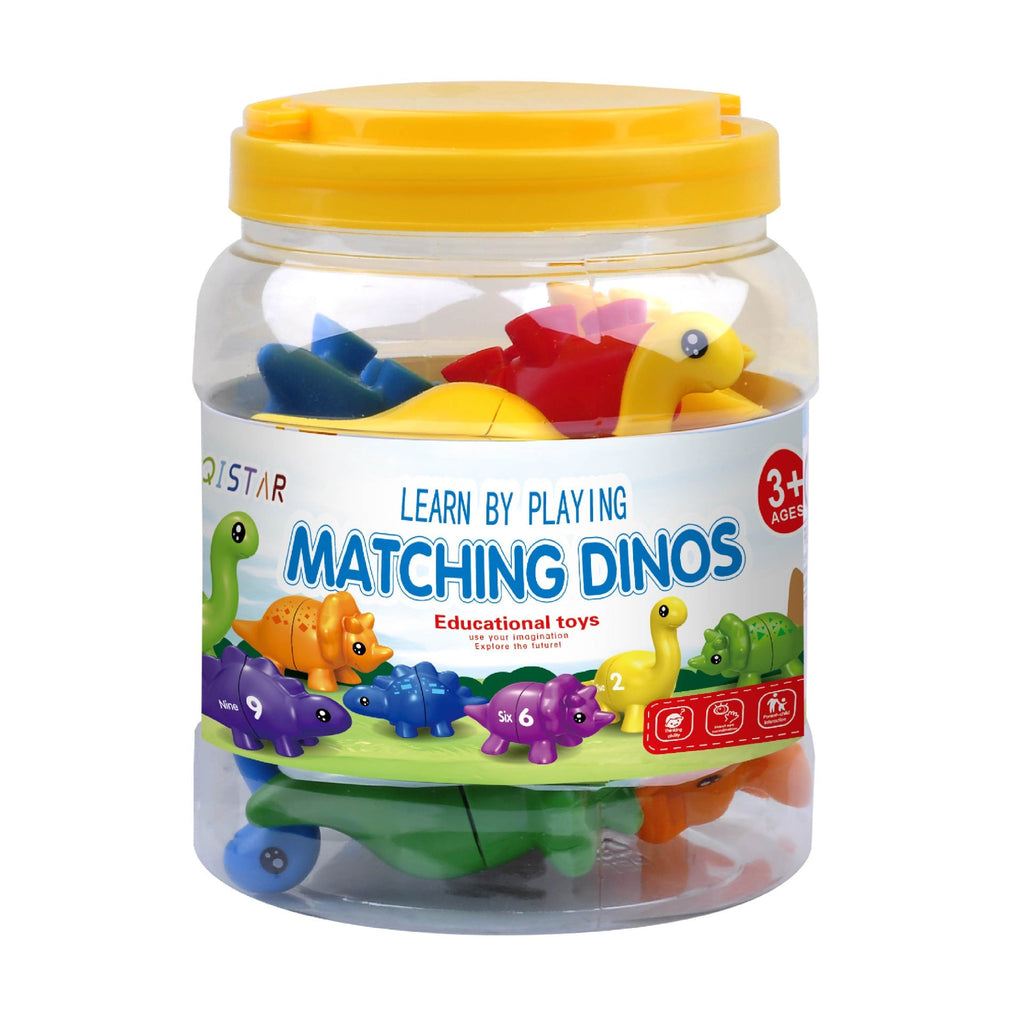 Colorful dinosaur cards for educational matching game