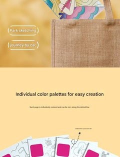 Close-up of watercolour painting page in activity book