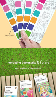 Portable painting book for children on a table