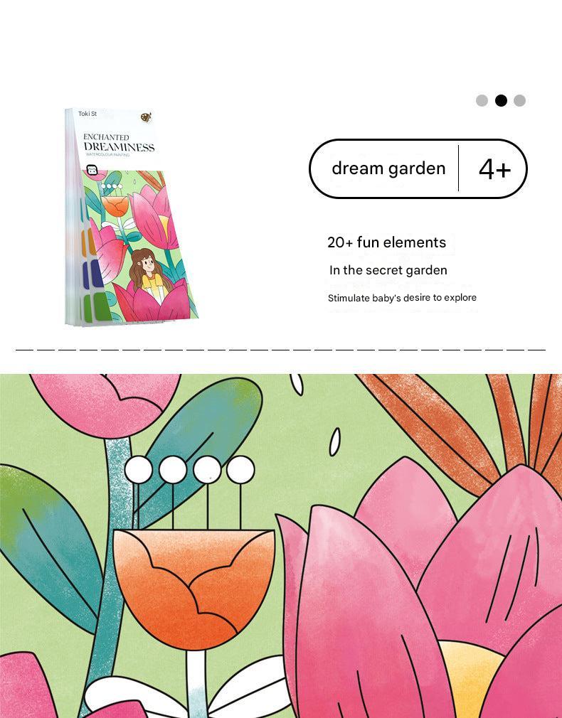 Self-contained watercolour pigments for kids painting