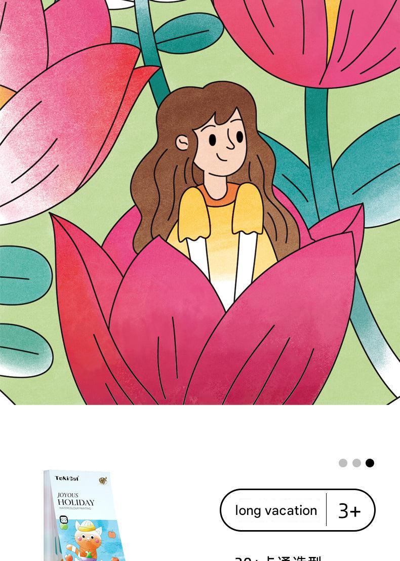 Child using mess-free watercolour painting book