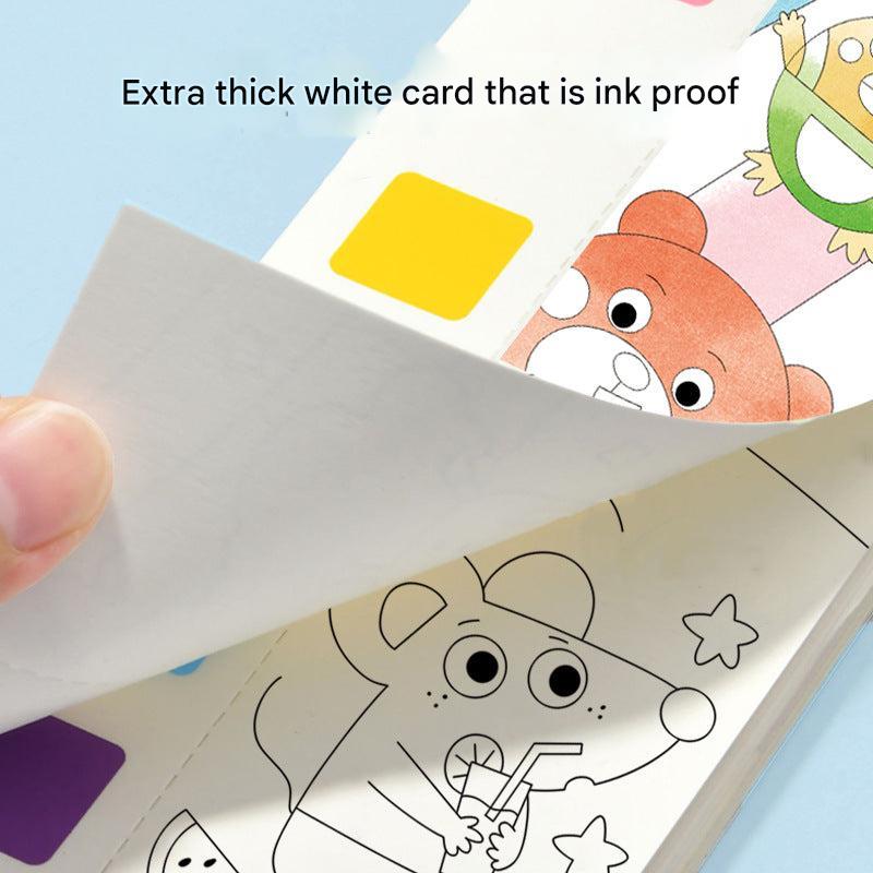 Child using mess-free watercolour painting book