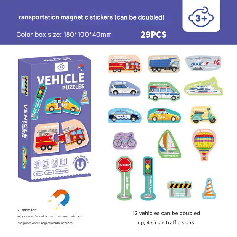 Educational puzzle pieces with strong magnetic backing