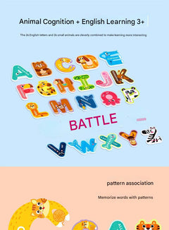 Brightly coloured magnetic puzzle pieces layout