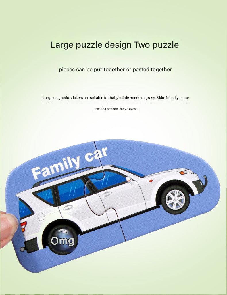 Educational puzzle pieces with strong magnetic backing
