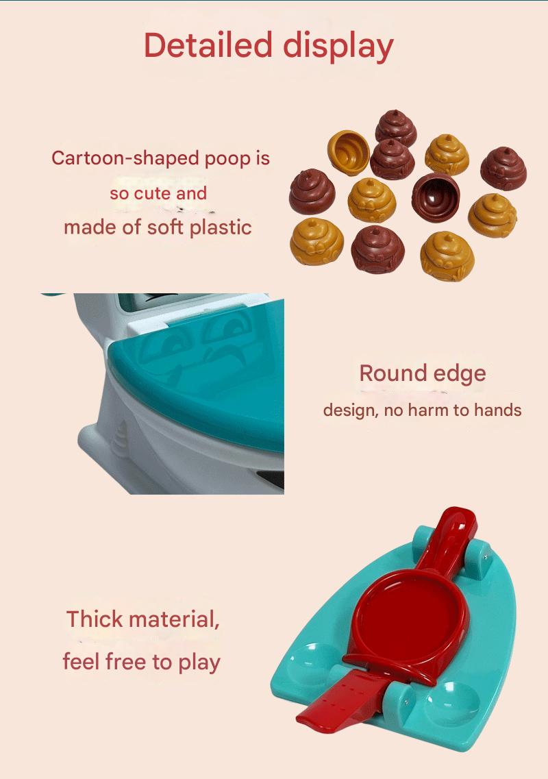 Novelty toilet bowl game with catapult and fake poop