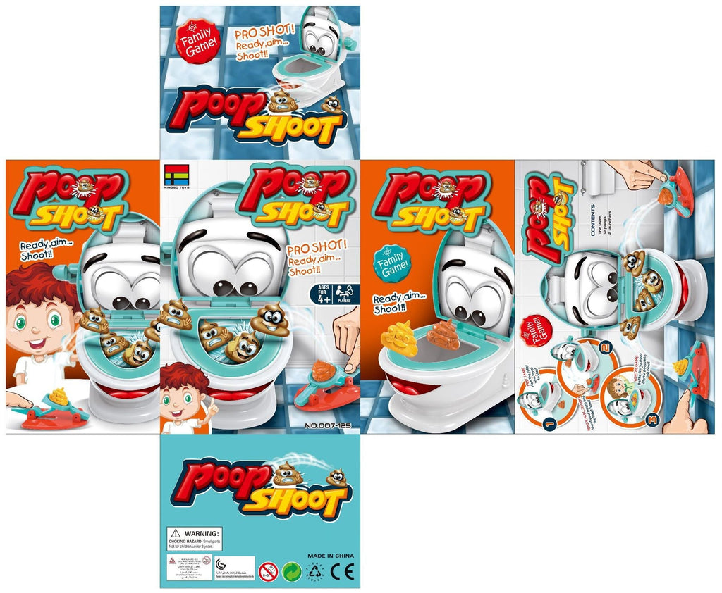 Novelty toilet bowl game with catapult and fake poop