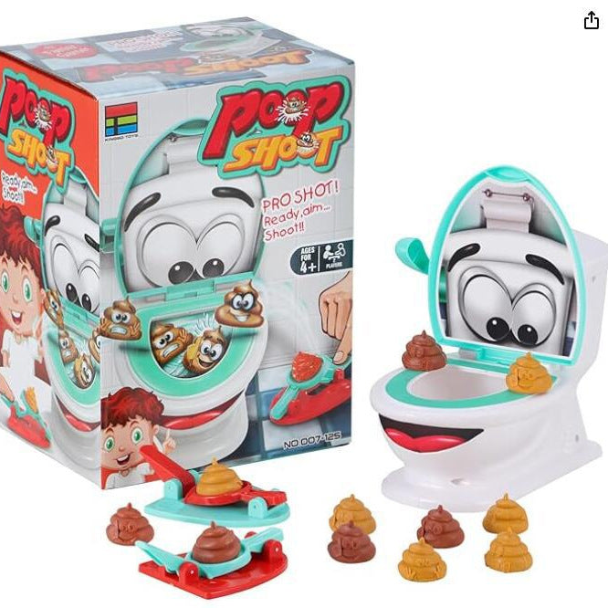 Kids playing the novelty toilet bowl game