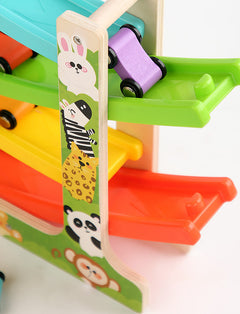 Close-up of Wooden Race Track Toy Image 2