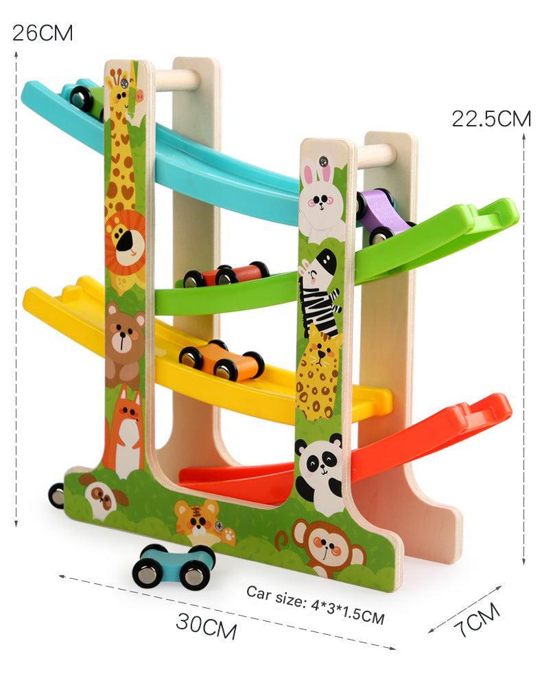 Wooden Race Track Car Set in Use Image 5