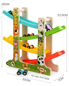 Wooden Race Track Car Set in Use Image 5