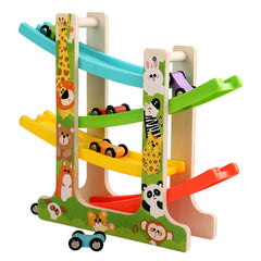 Wooden Race Track Car Set in Use Image 5