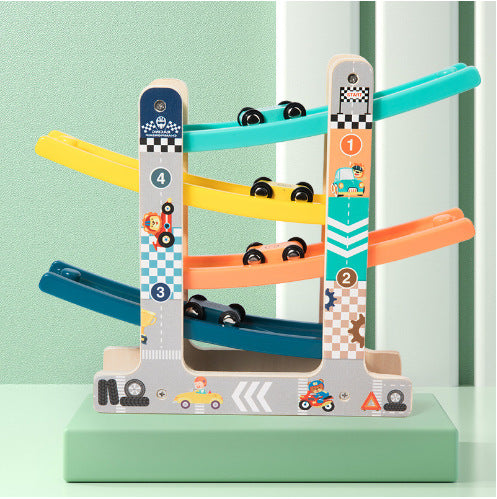 Kids Enjoying Multi-Level Race Track Image 8