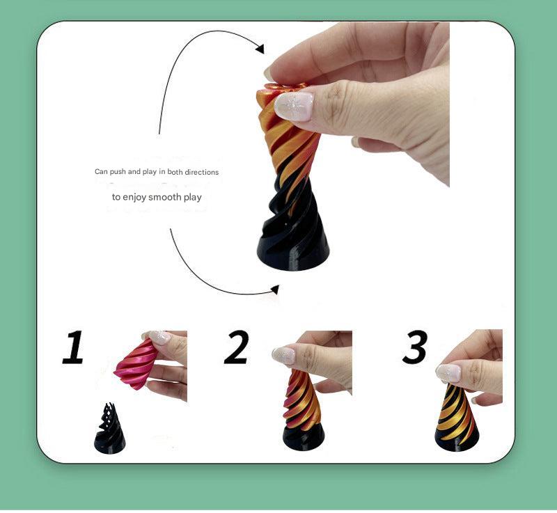 3D printed spiral puzzle toy for kids - vibrant colours