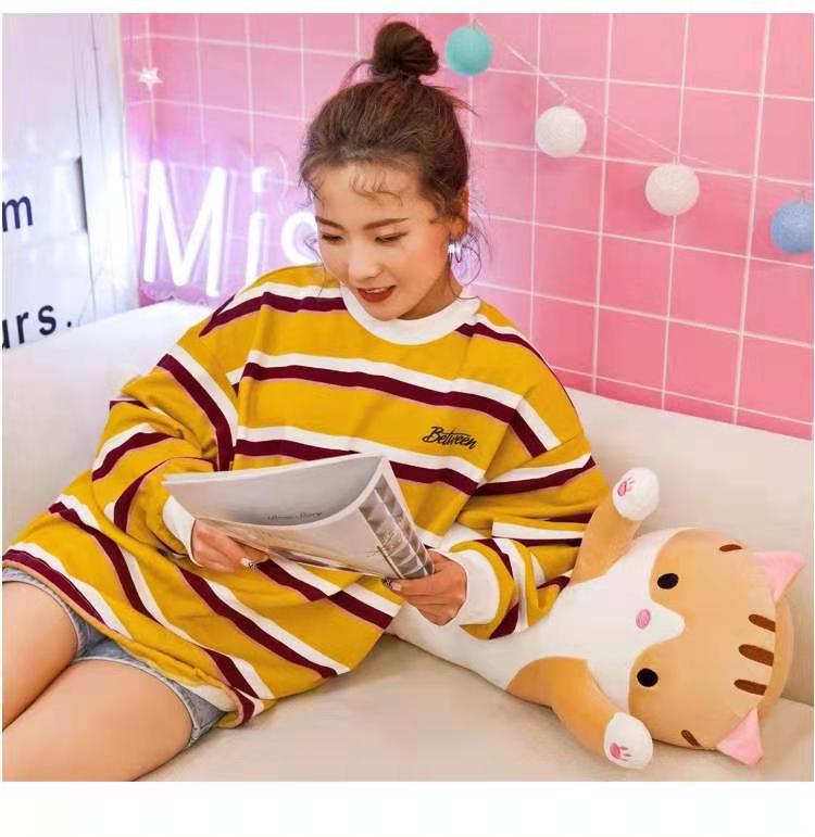 Comfortable long cat plush for sleeping