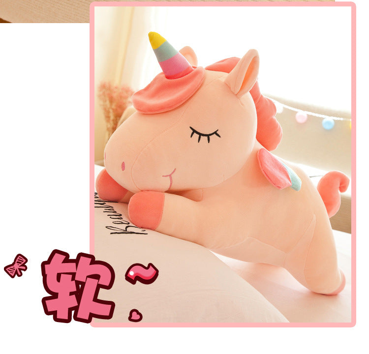 Different angles of Angel Unicorn Plush Toy
