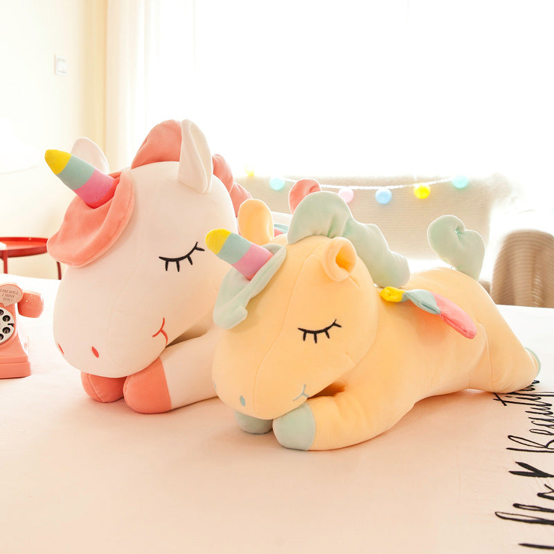 Angel Unicorn Plush Toy with kids playing around