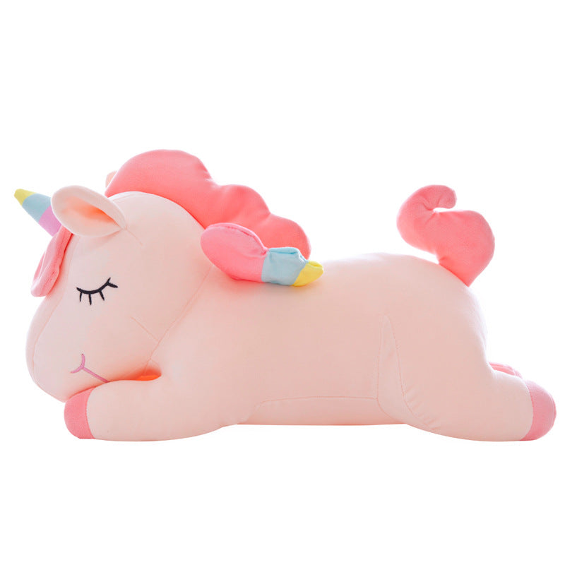 Angel Unicorn Plush Toy on a children's bed