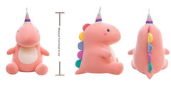 Adorable large dinosaur plush toy in vibrant colours