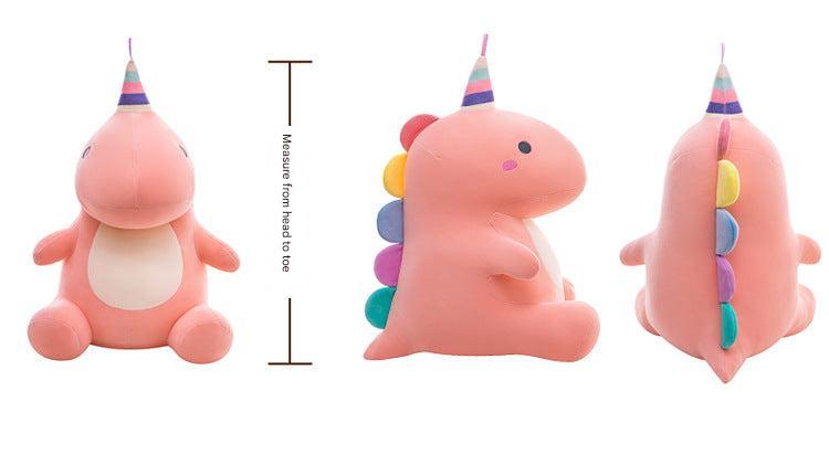 Adorable large dinosaur plush toy in vibrant colours