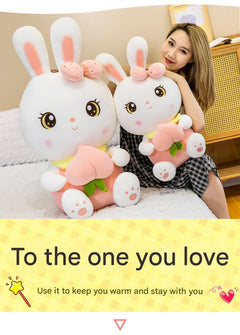 Cuddly Rabbit Doll Pillow with a smiling face