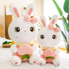 Cuddly Rabbit Doll Pillow with a smiling face