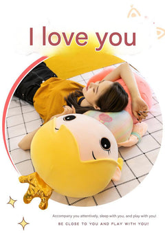 Side view of the soft mermaid pillow doll